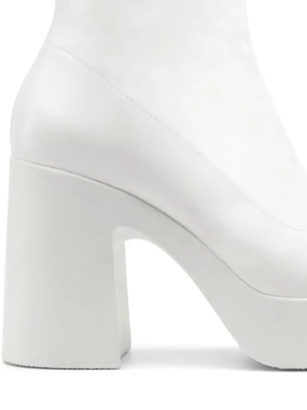 Platform Gogo Ankle Boots Chunky Block Heel Square Toe Booties